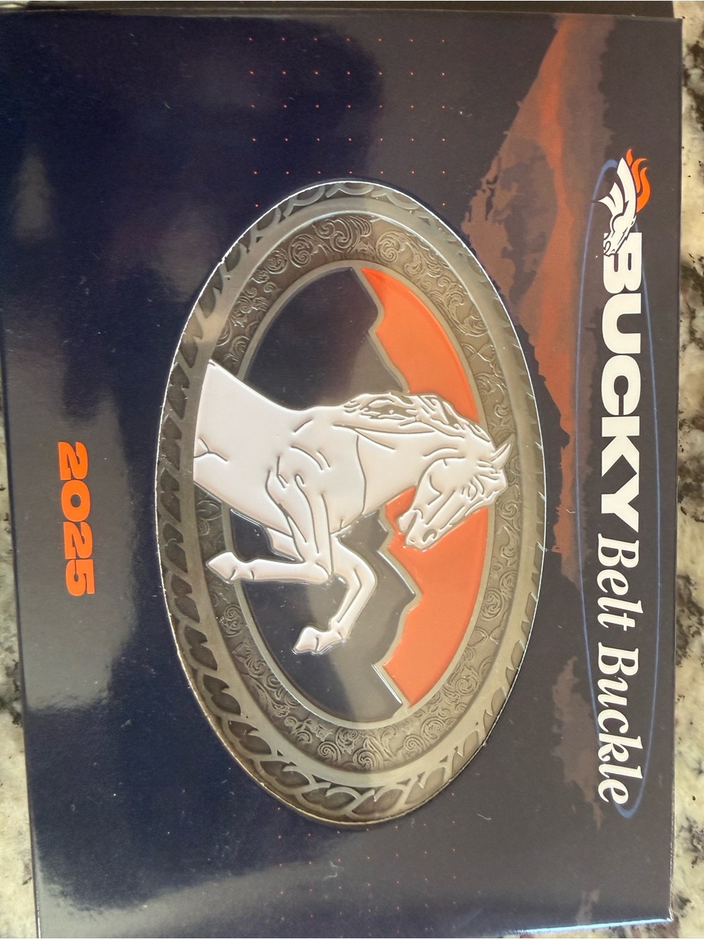 2025 Orange and Silver Horse Belt Buckle
